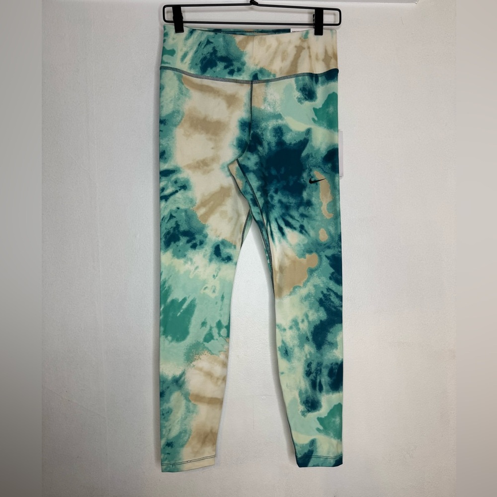 NWT Nike Teal and Beige Tie-Dye Leggings